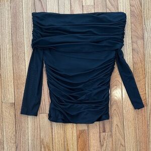 Abercrombie & Fitch Black Mesh Detail Top